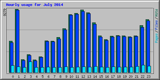 Hourly usage for July 2014
