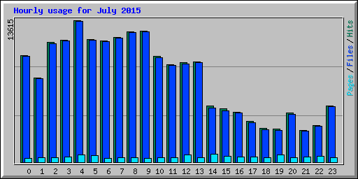 Hourly usage for July 2015