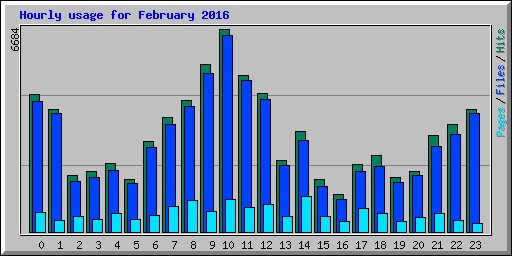 Hourly usage for February 2016