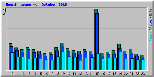 Hourly usage for October 2016