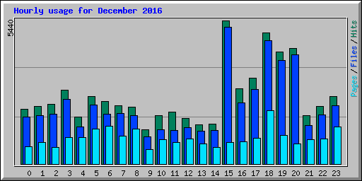 Hourly usage for December 2016