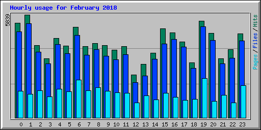 Hourly usage for February 2018